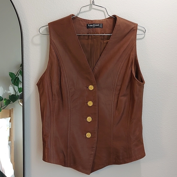 Louis Feraud Tops - Vintage Louis Feraud Leather Vest